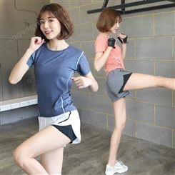 2023新款运动套装女春夏韩版短袖上衣跑步运动户外健身服两件套女